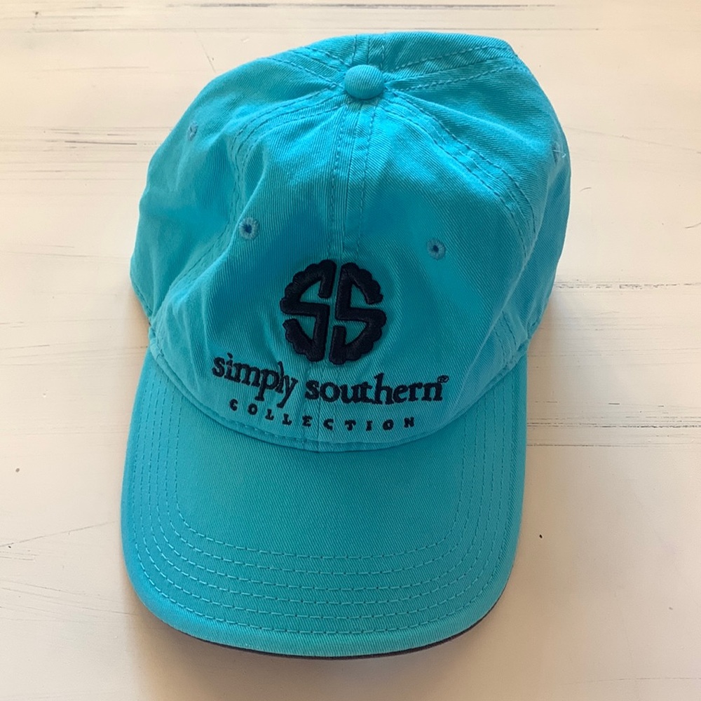 Simply southern bright blue baseball cap with navy blue stitching